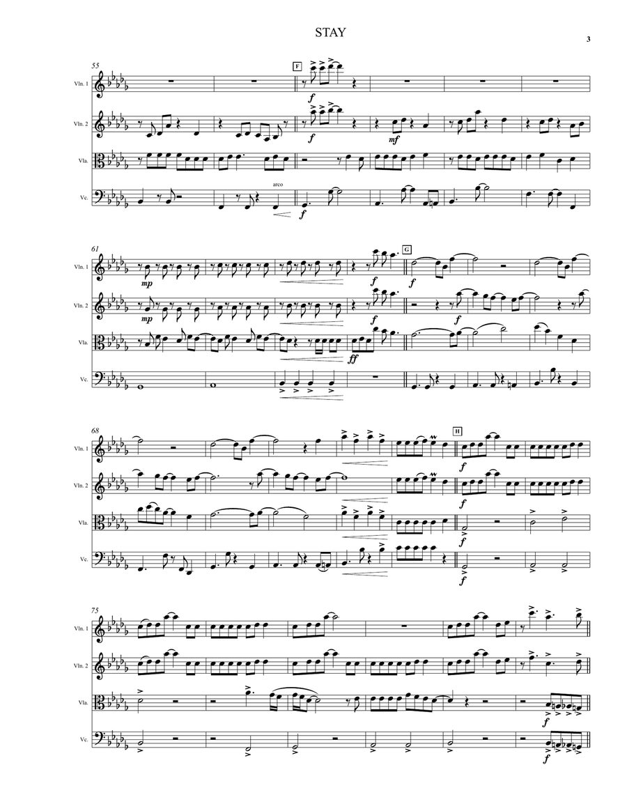 Stay String Quartet scores gallery preview page 3