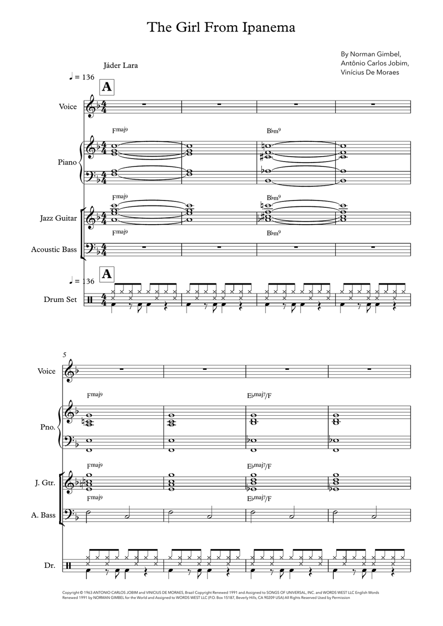 The Girl From Ipanema (Garôta De Ipanema) Jazz Ensemble scores gallery preview page 1