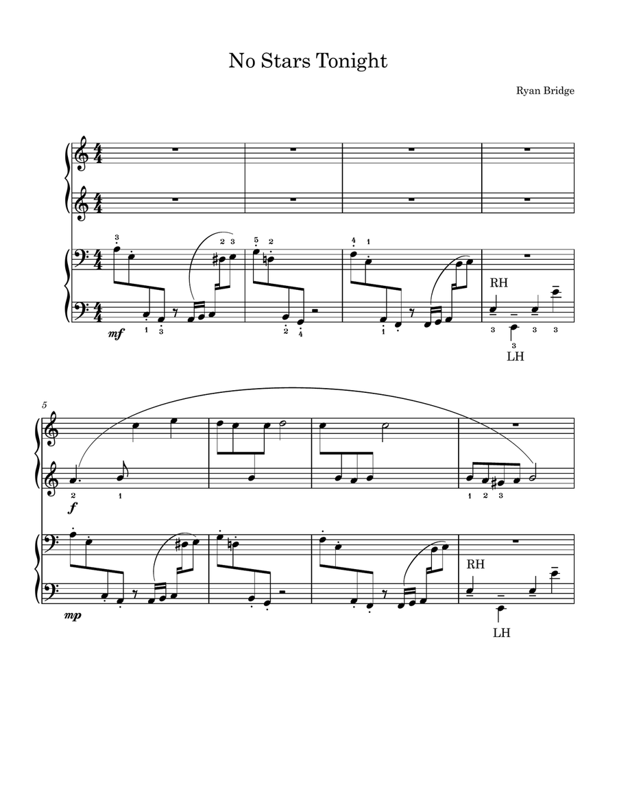 No Stars Tonight 1 Piano, 4-Hands scores gallery preview page 2