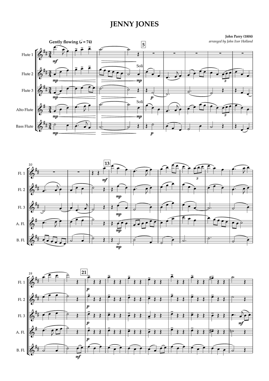 Jenny Jones Flute Choir scores gallery preview page 1