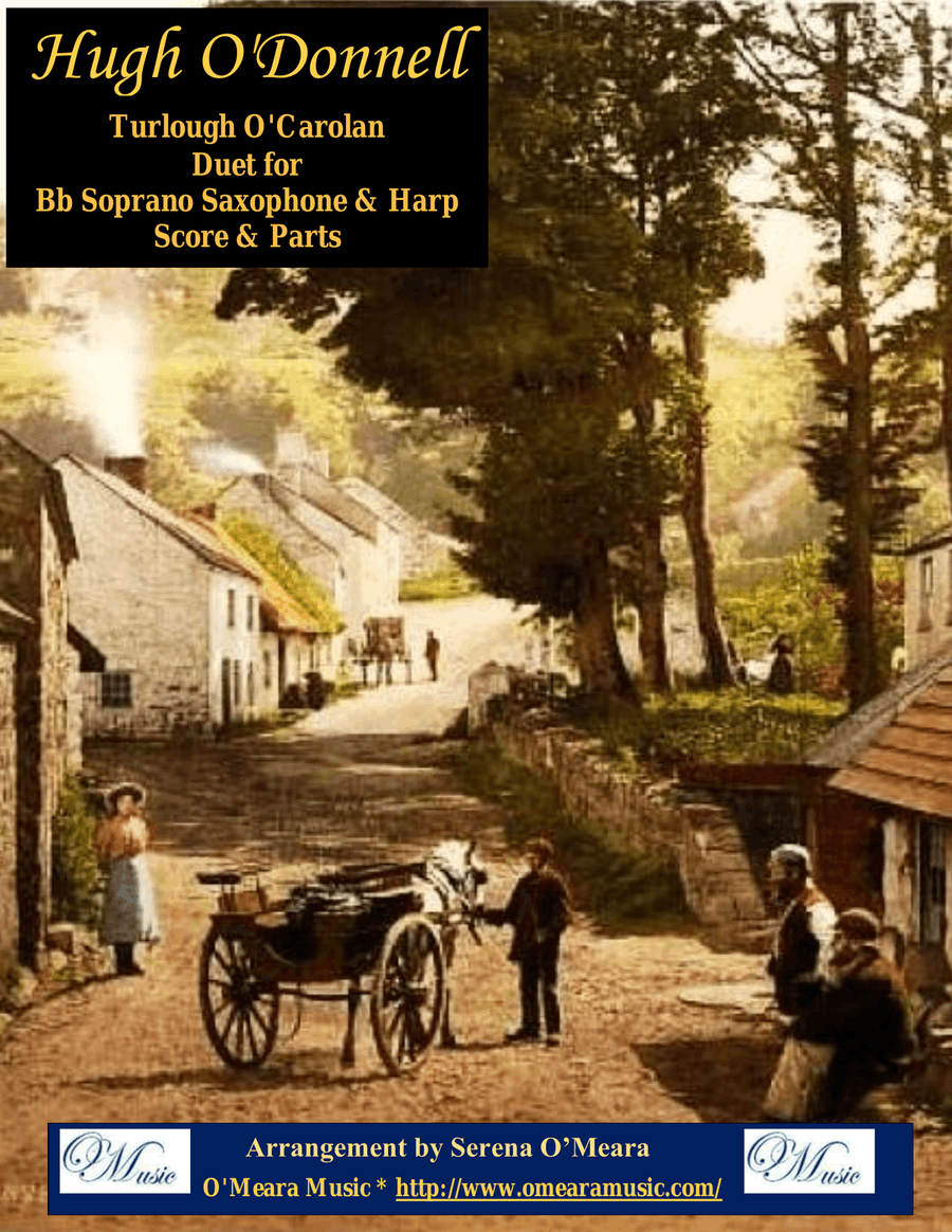 Hugh O’Donnell, Duet for Bb Soprano Saxophone & Harp Soprano Saxophone scores gallery preview page 1