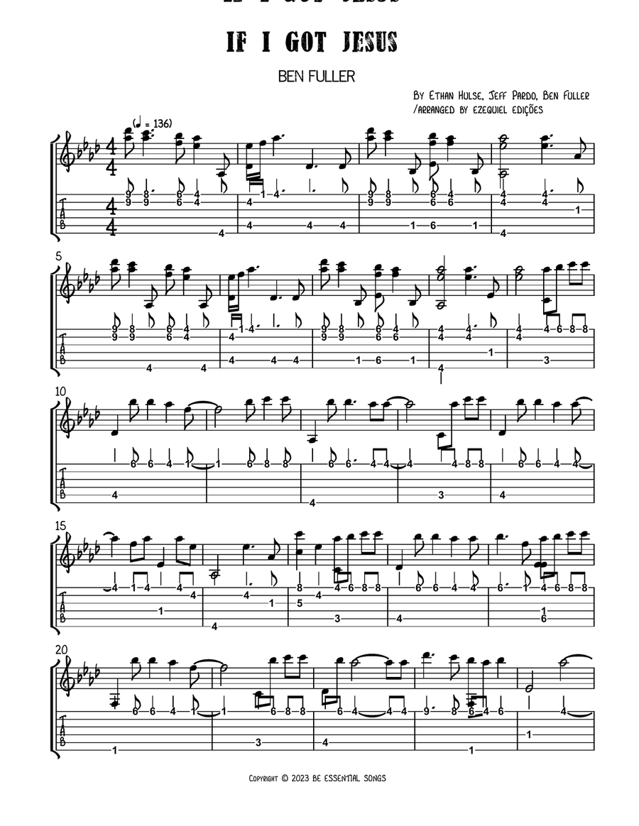If I Got Jesus If I Got Jesus Guitar Solo scores gallery preview page 1