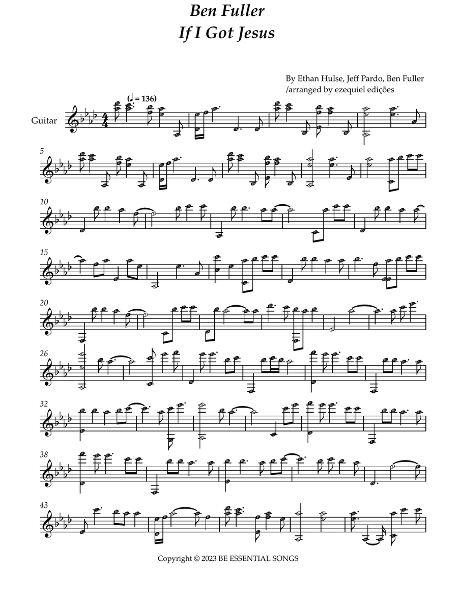 If I Got Jesus If I Got Jesus Guitar Solo scores gallery preview page 1