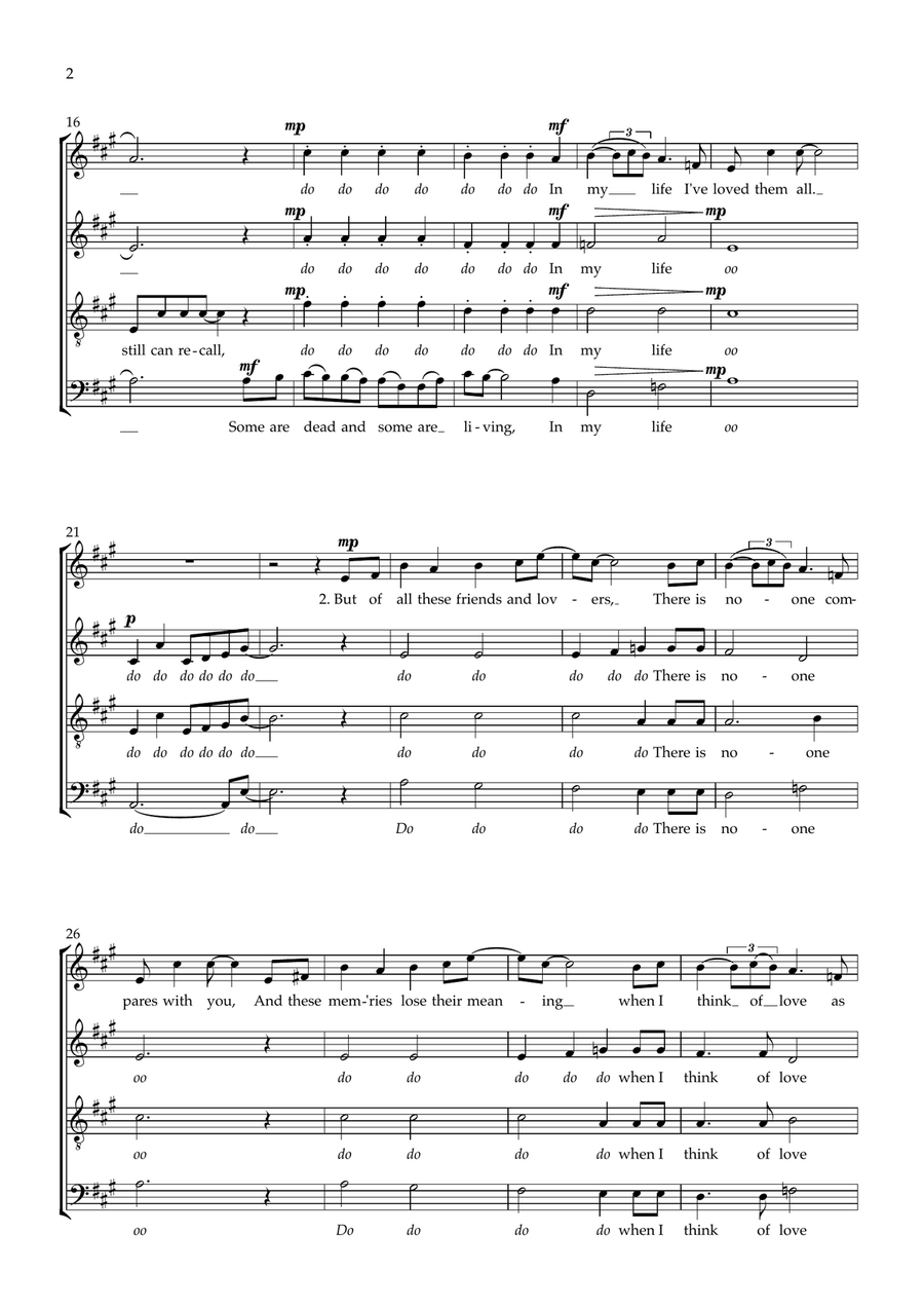 In My Life In My Life 4-Part scores gallery preview page 2