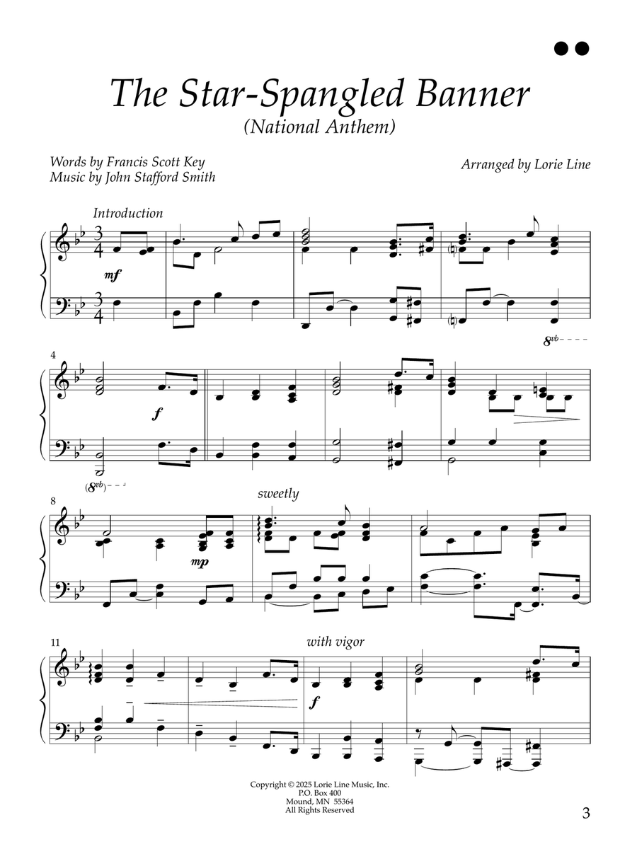 The Star-Spangled Banner The Star-Spangled Banner Piano Solo scores gallery preview page 1