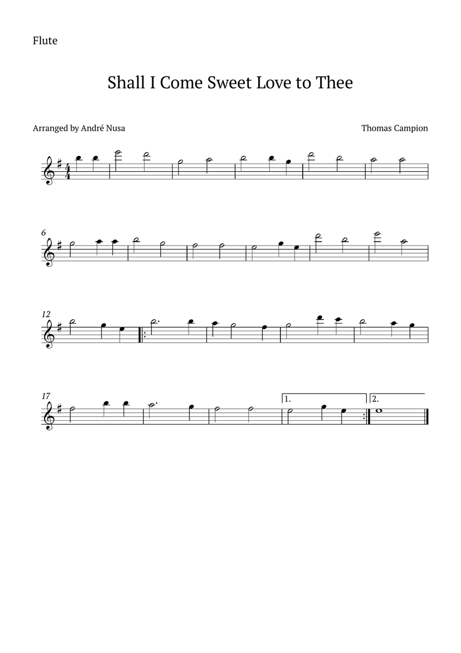Shall I Come Sweet Love to Thee Woodwind Quartet scores gallery preview page 3