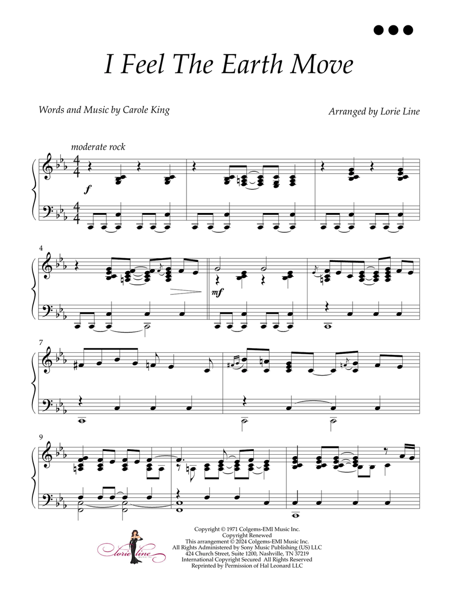 I Feel The Earth Move I Feel The Earth Move Piano Solo scores gallery preview page 1