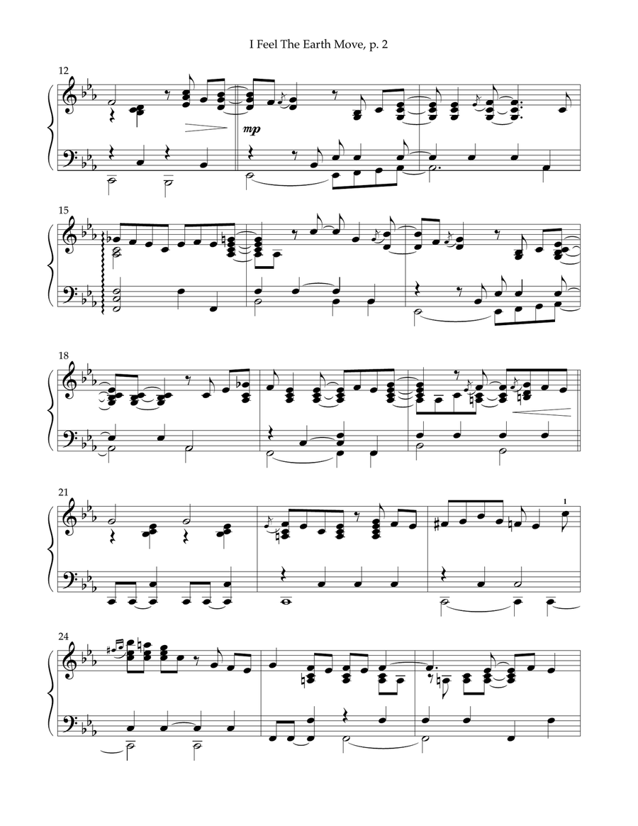 I Feel The Earth Move I Feel The Earth Move Piano Solo scores gallery preview page 2