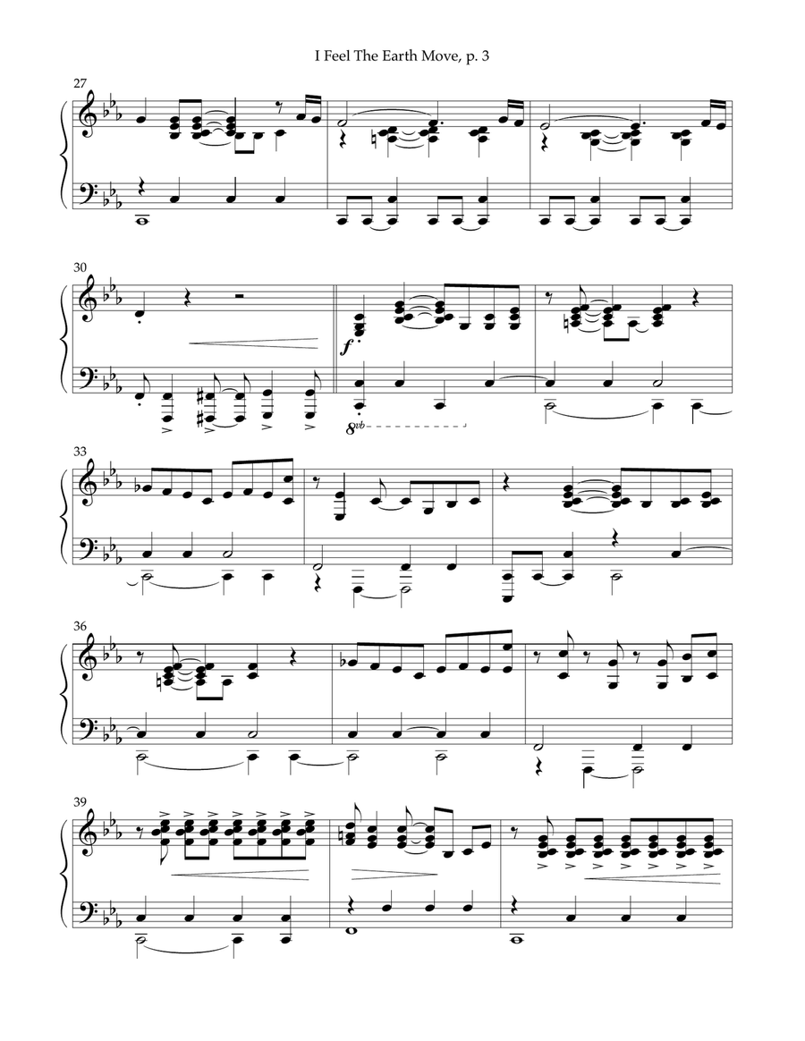 I Feel The Earth Move I Feel The Earth Move Piano Solo scores gallery preview page 3