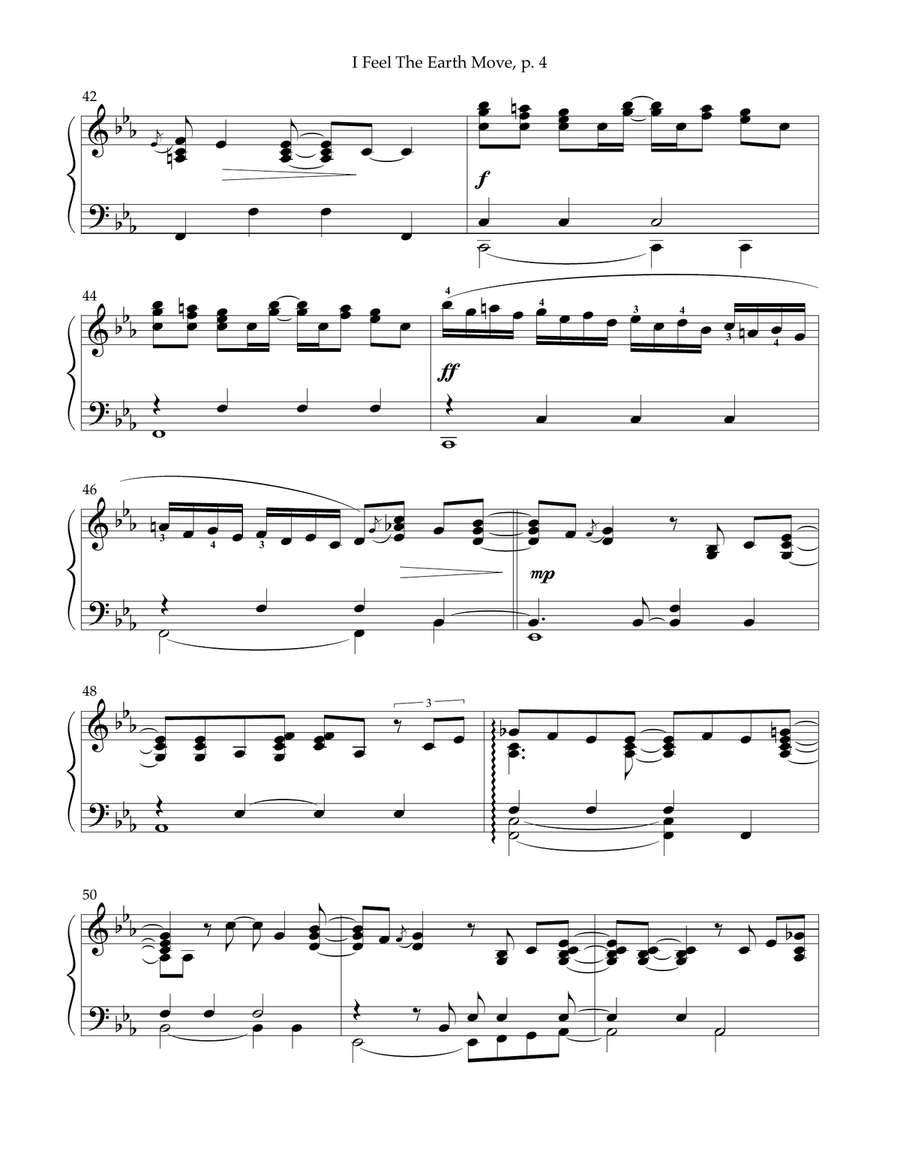 I Feel The Earth Move I Feel The Earth Move Piano Solo scores gallery preview page 4