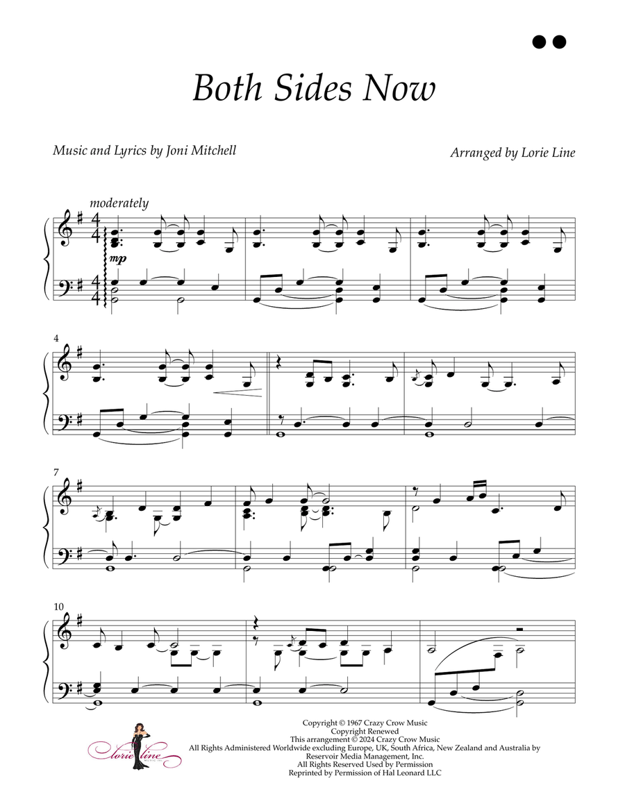 Both Sides Now Both Sides Now Piano Solo scores gallery preview page 1