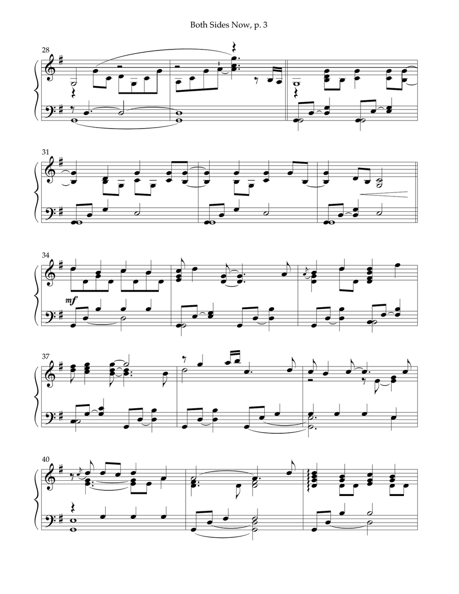 Both Sides Now Both Sides Now Piano Solo scores gallery preview page 3