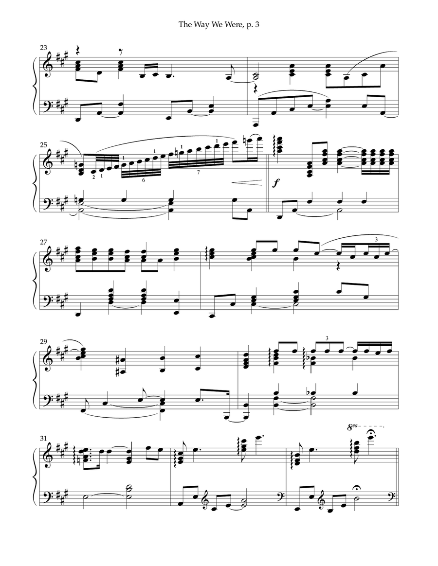 The Way We Were The Way We Were Piano Solo scores gallery preview page 3