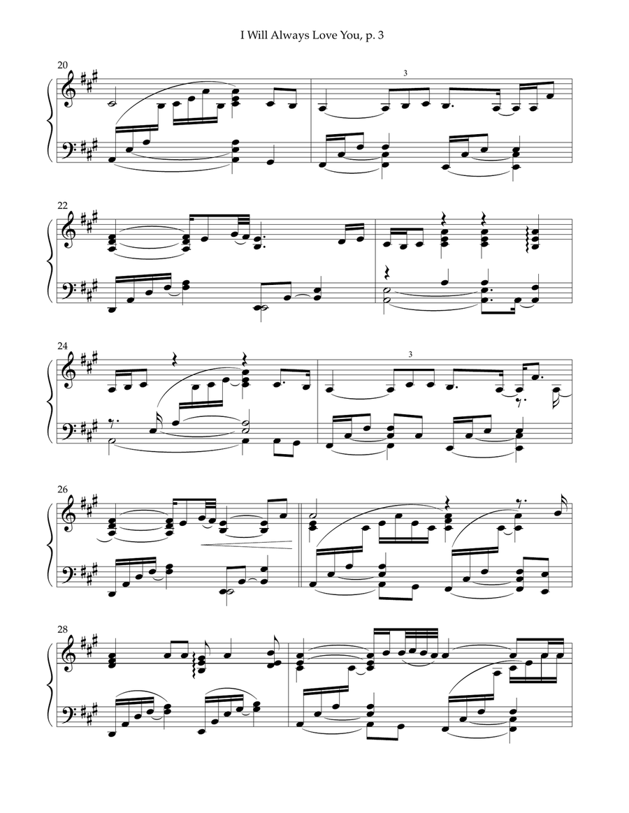 I Will Always Love You I Will Always Love You Piano Solo scores gallery preview page 3