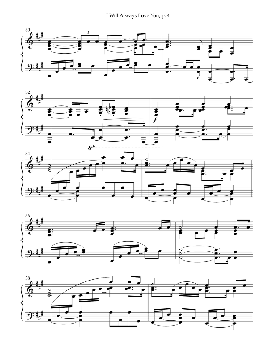 I Will Always Love You I Will Always Love You Piano Solo scores gallery preview page 4