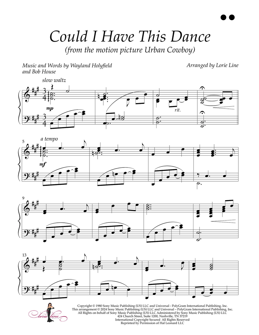 Could I Have This Dance Could I Have This Dance Piano Solo scores gallery preview page 1