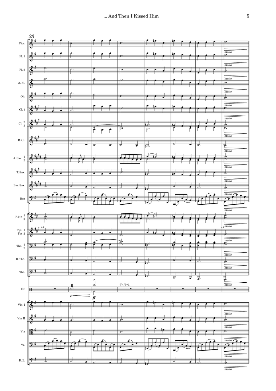 ... And Then I Kissed Him Full Orchestra scores gallery preview page 5