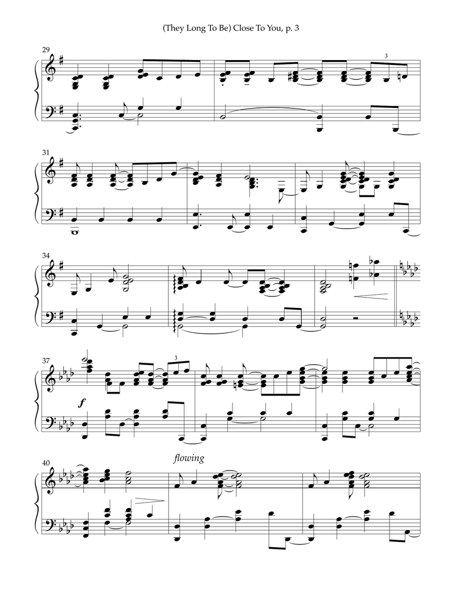 (They Long To Be) Close To You Piano Solo scores gallery preview page 3