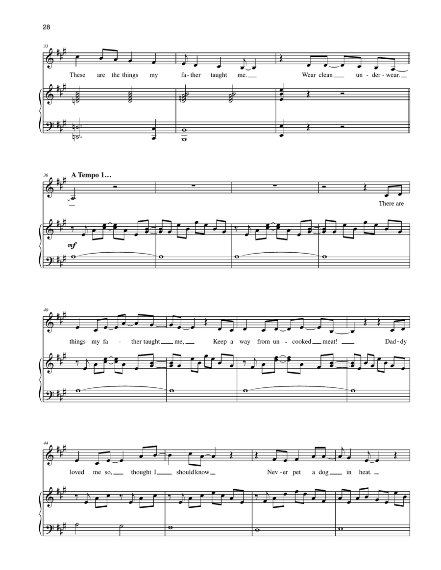 Things My Father Taught Me (from Asphalt Beach) Piano, Vocal scores gallery preview page 3