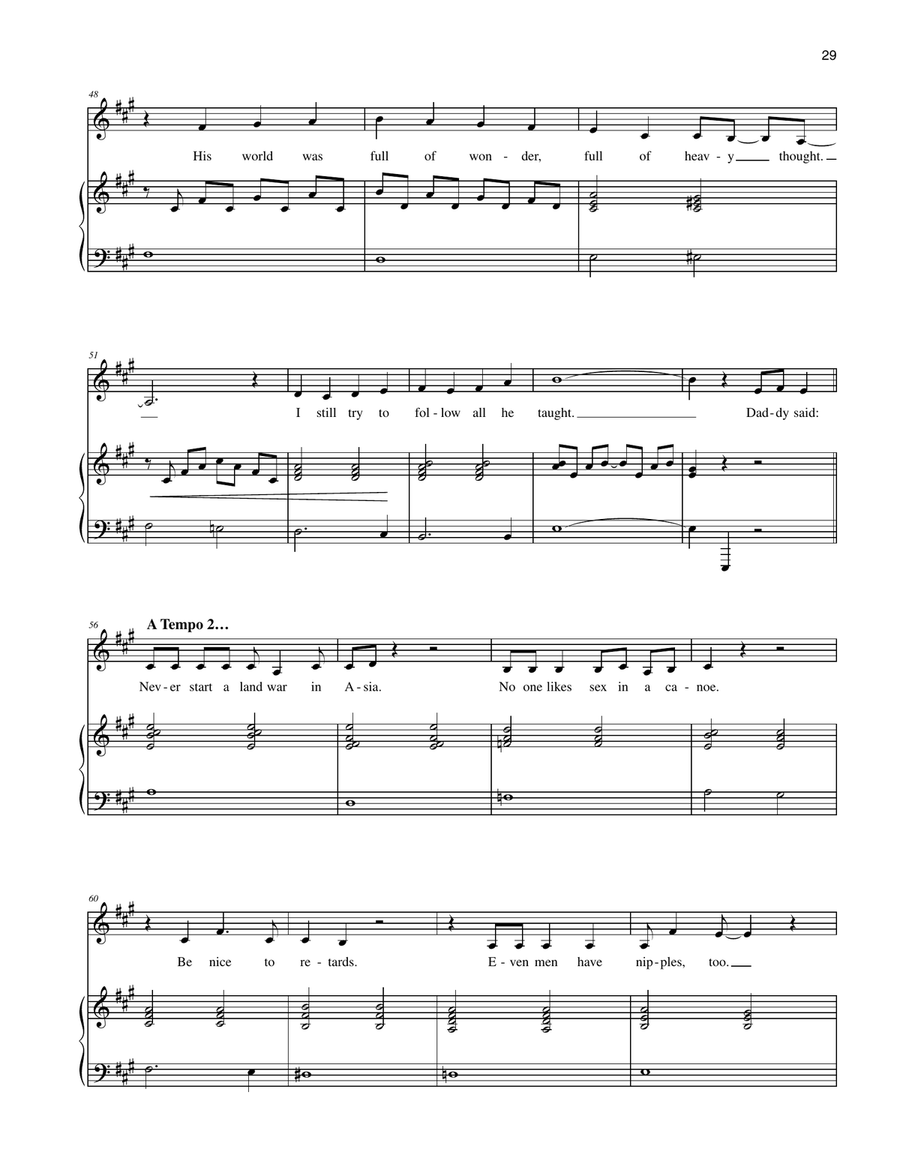 Things My Father Taught Me (from Asphalt Beach) Piano, Vocal scores gallery preview page 4