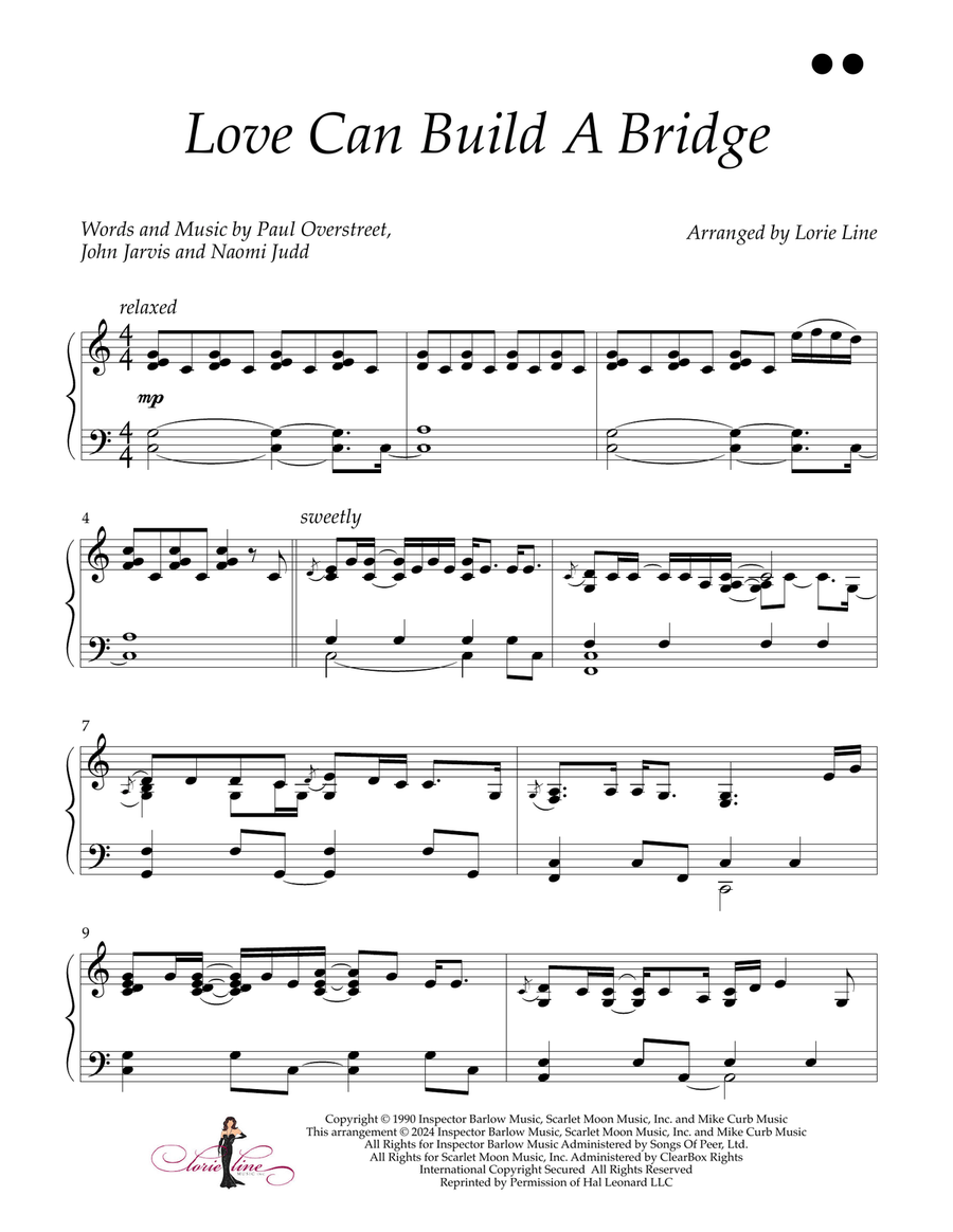 Love Can Build A Bridge Love Can Build A Bridge Piano Solo scores gallery preview page 1