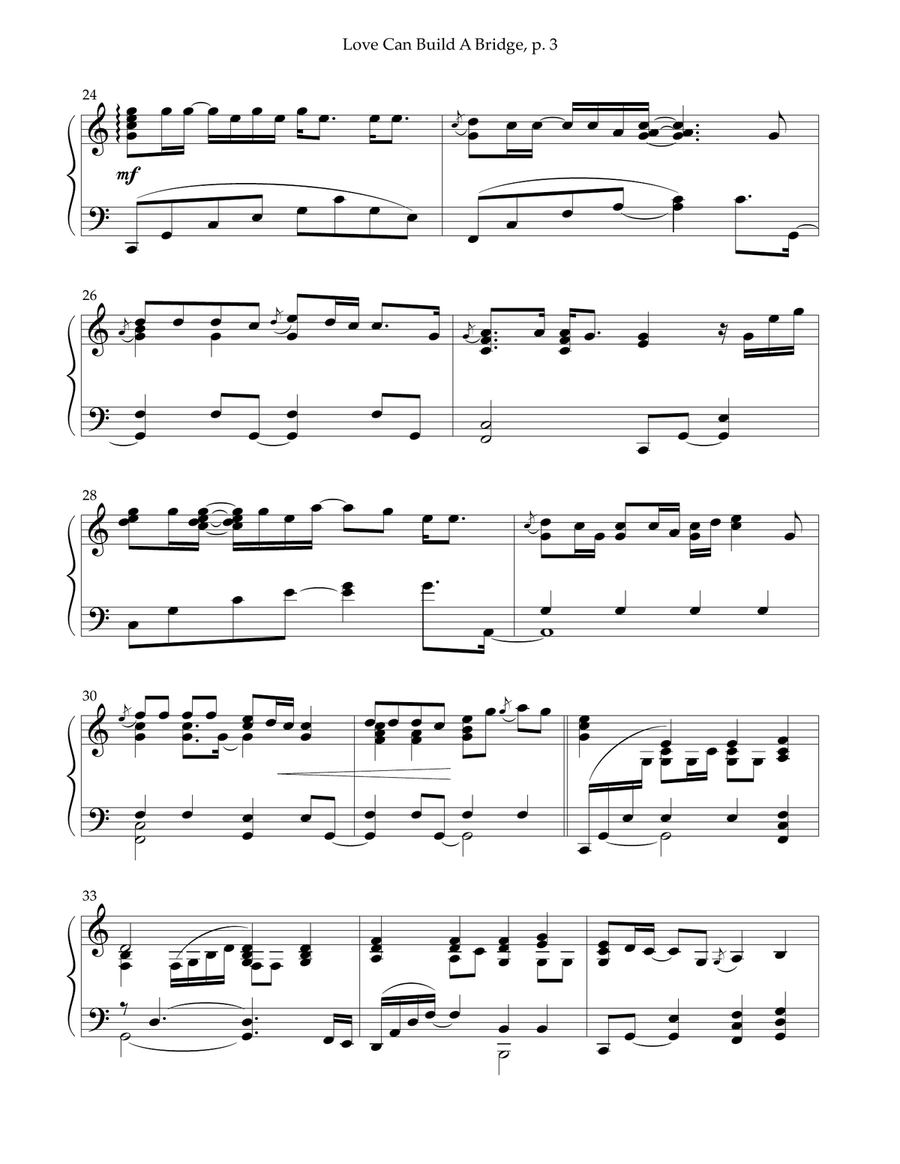 Love Can Build A Bridge Love Can Build A Bridge Piano Solo scores gallery preview page 3