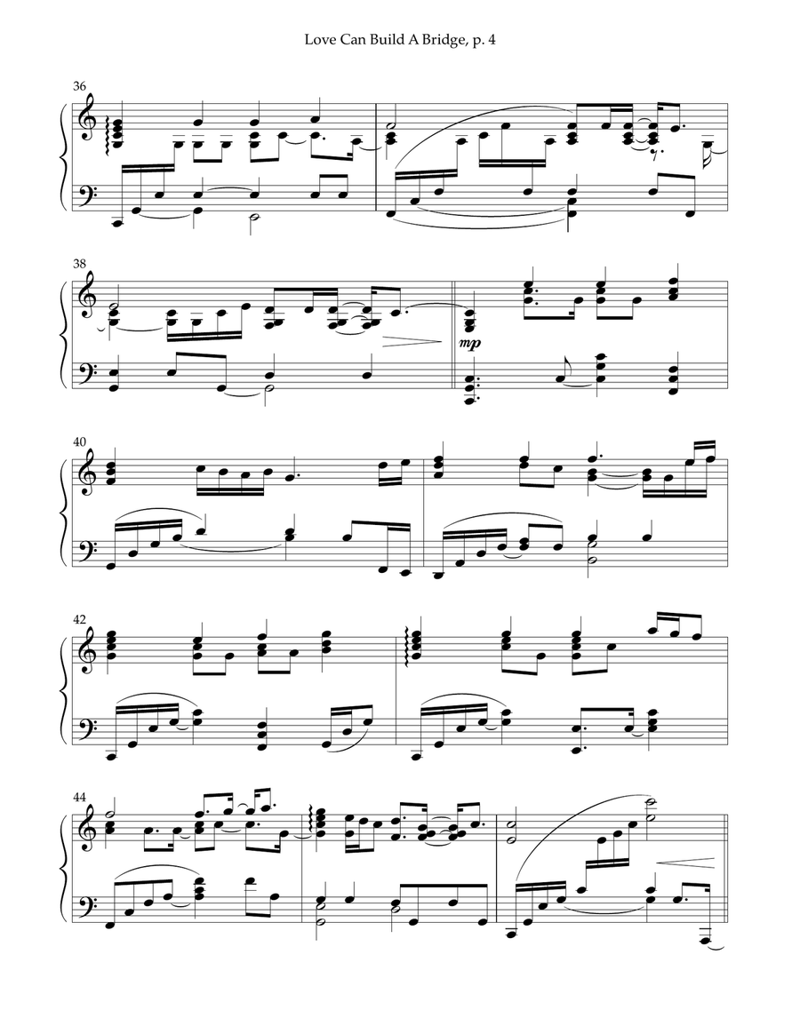 Love Can Build A Bridge Love Can Build A Bridge Piano Solo scores gallery preview page 4