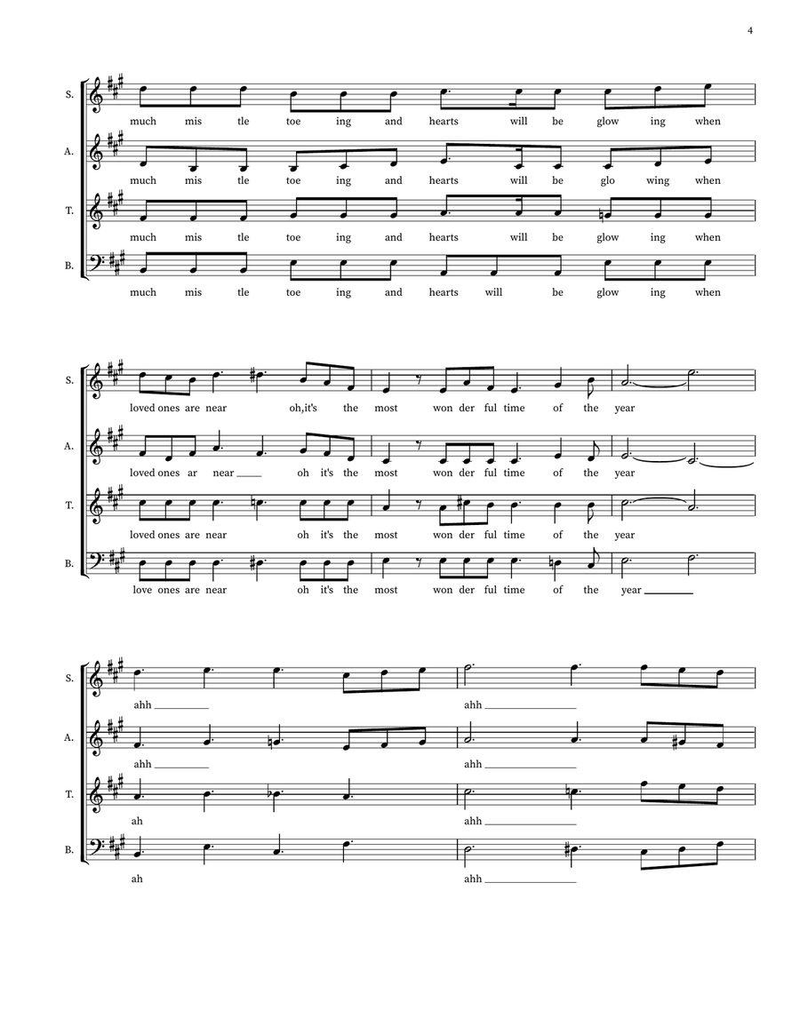 its the Most Wonderful time of the Year 4-Part scores gallery preview page 4