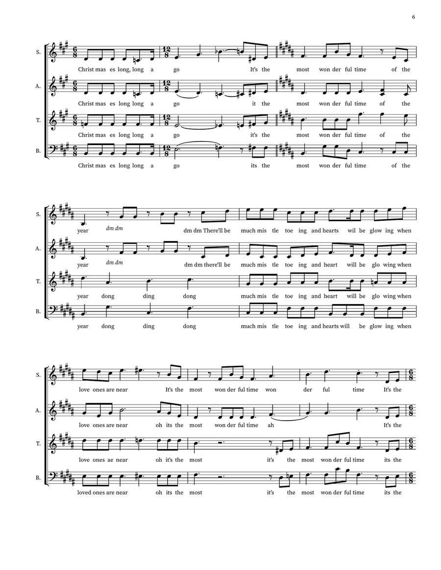 its the Most Wonderful time of the Year 4-Part scores gallery preview page 6