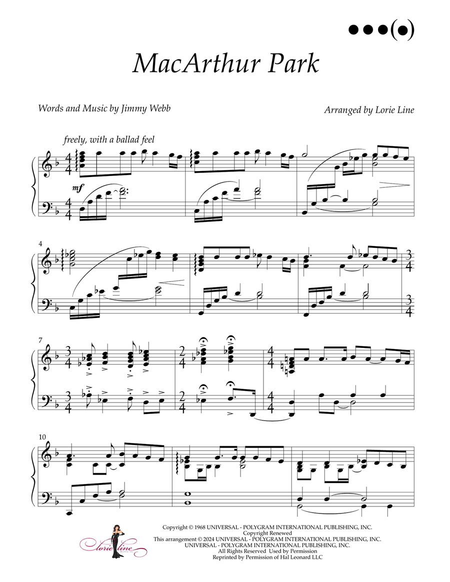 Macarthur Park Macarthur Park Piano Solo scores gallery preview page 1