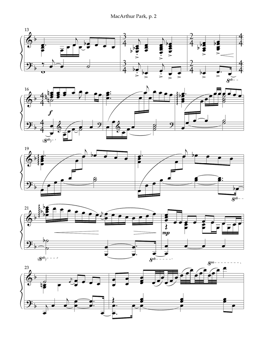 Macarthur Park Macarthur Park Piano Solo scores gallery preview page 2