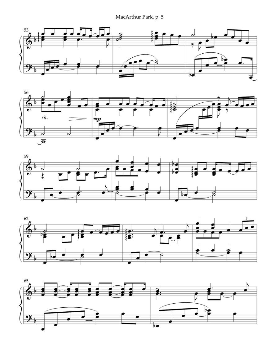 Macarthur Park Macarthur Park Piano Solo scores gallery preview page 5