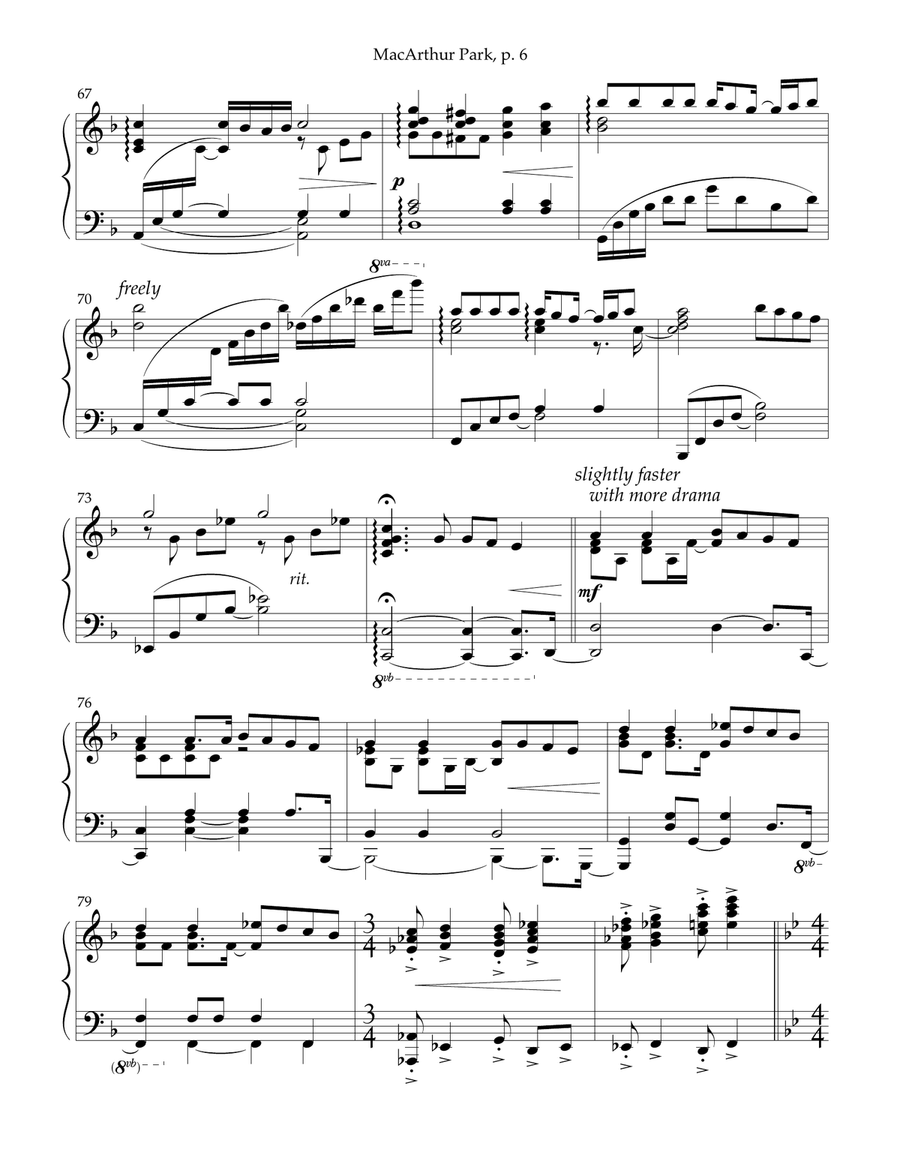 Macarthur Park Macarthur Park Piano Solo scores gallery preview page 6