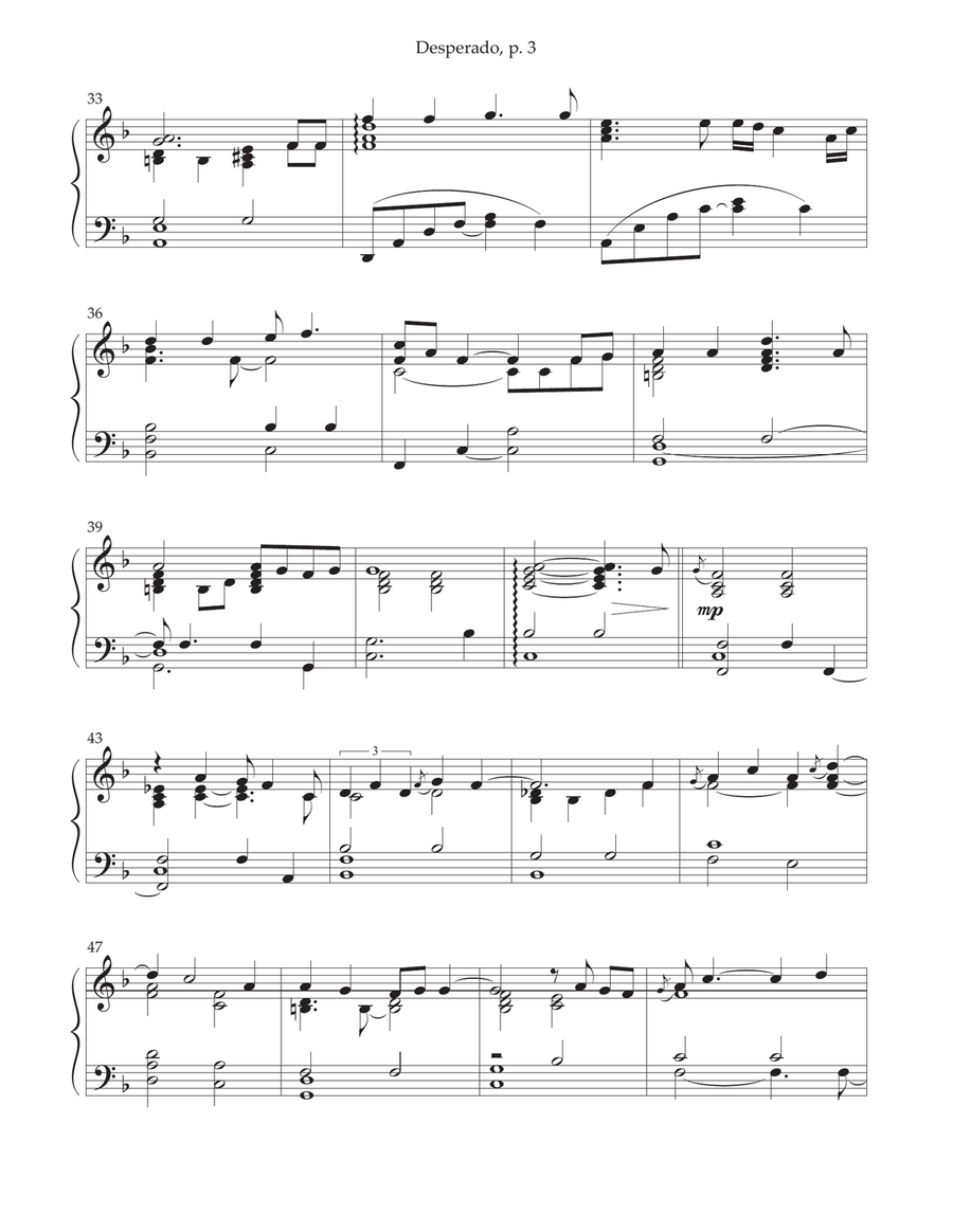 Desperado Desperado Piano Solo scores gallery preview page 3