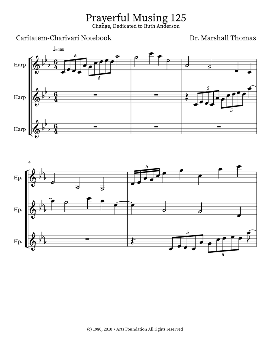 Prayerful Musing 125 Prayerful Musing 125 Small Ensemble scores gallery preview page 1