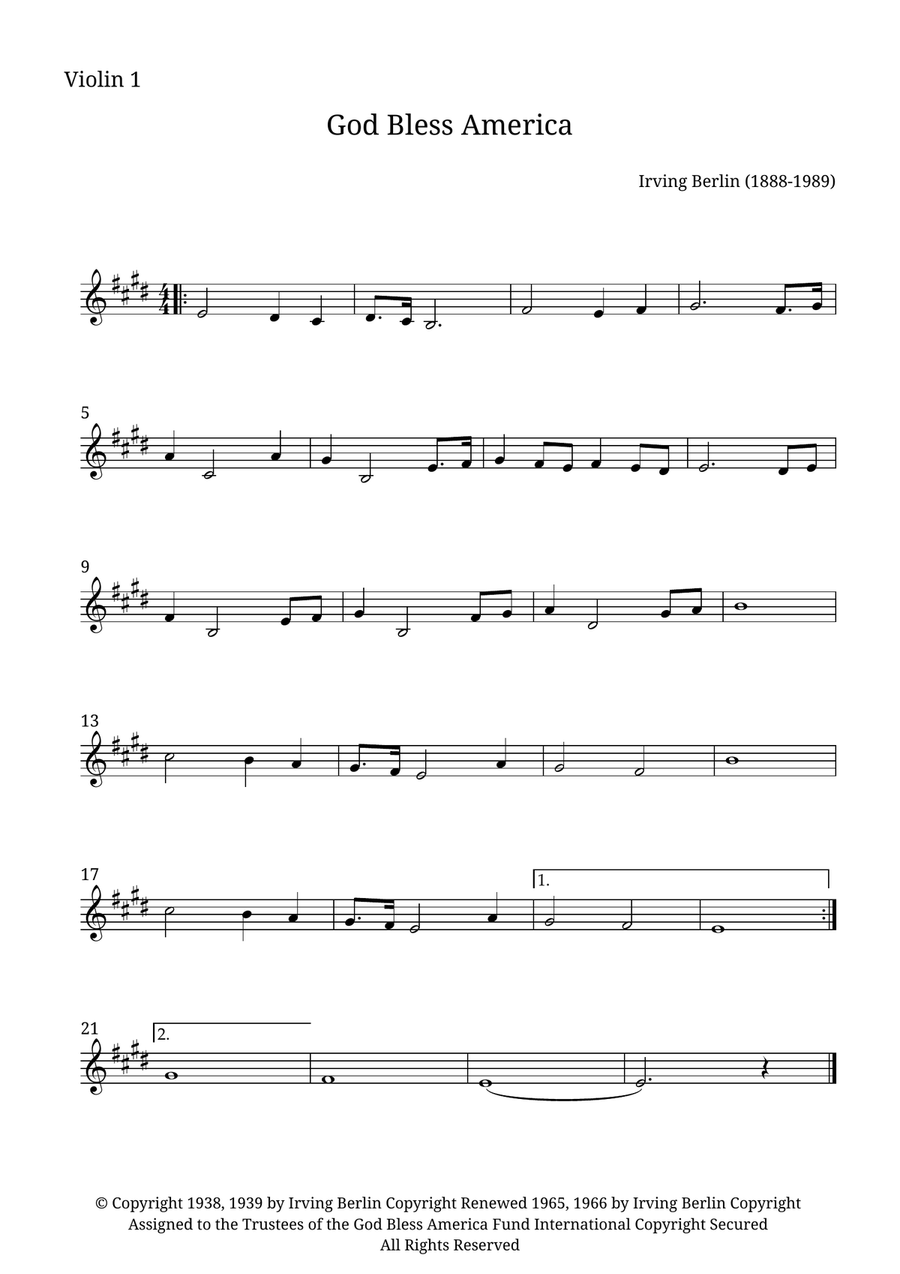 God Bless America ® God Bless America ® String Quartet scores gallery preview page 4