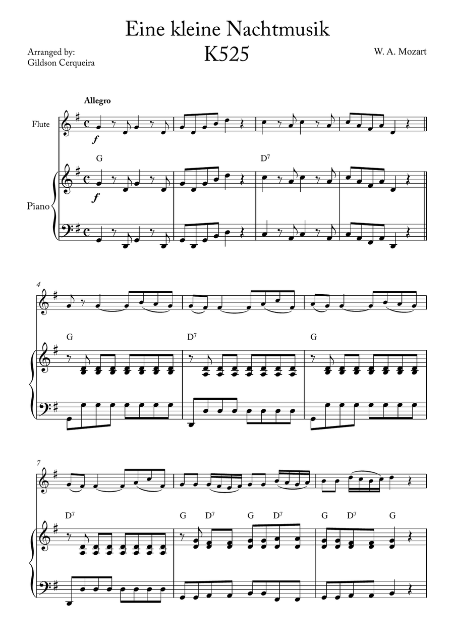 Eine kleine Nachtmusik Eine kleine Nachtmusik Chamber Music scores gallery preview page 1