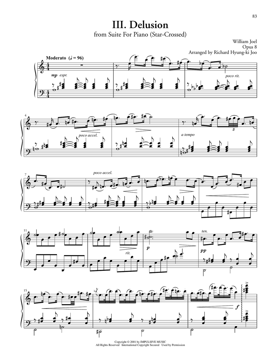 Delusion From Suite For Piano Piano Solo scores gallery preview page 1