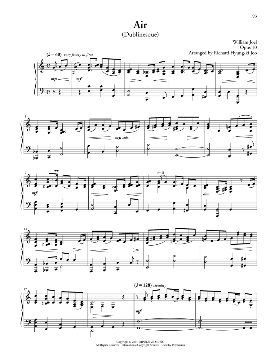 Air (Dublinesque) Air (Dublinesque) Piano Solo scores gallery preview page 1