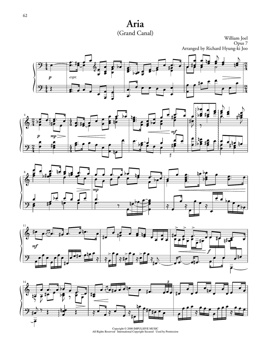 Aria (Grand Canal) Aria (Grand Canal) Piano Solo scores gallery preview page 1
