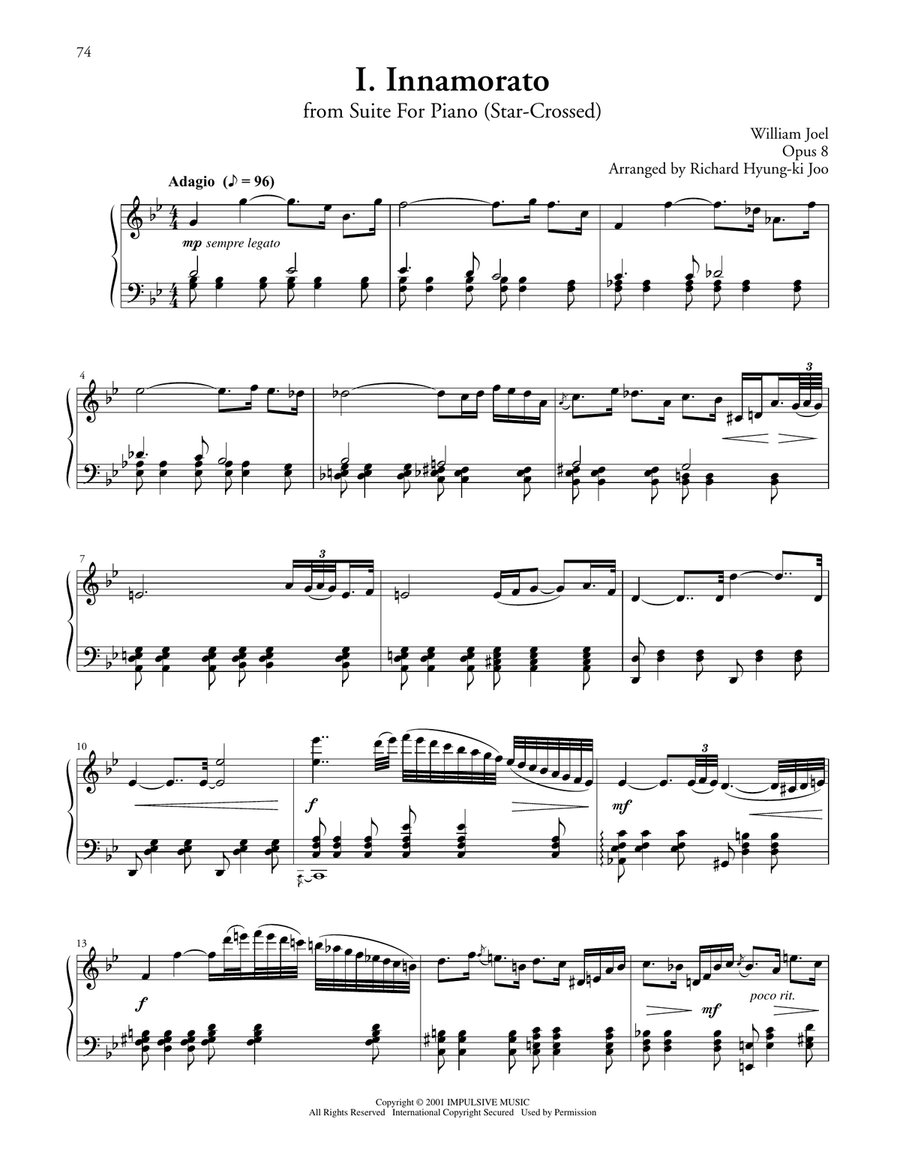 Innamorato From Suite For Piano Piano Solo scores gallery preview page 1