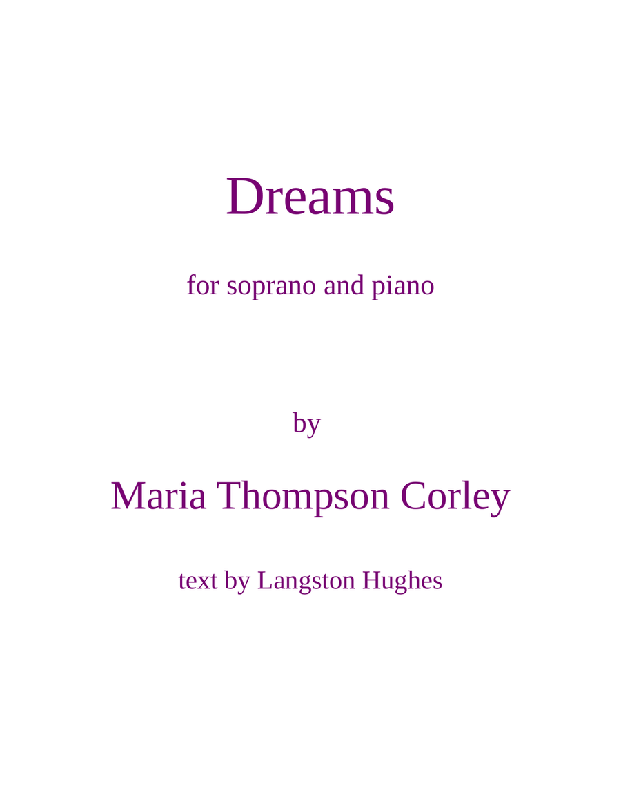 Dreams Piano, Vocal scores gallery preview page 1