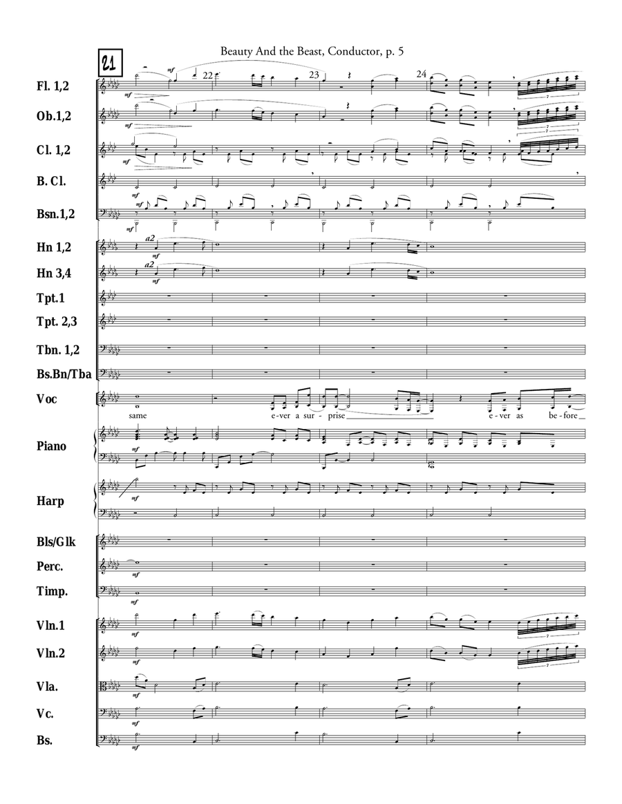 Beauty And The Beast Beauty And The Beast Full Orchestra scores gallery preview page 5