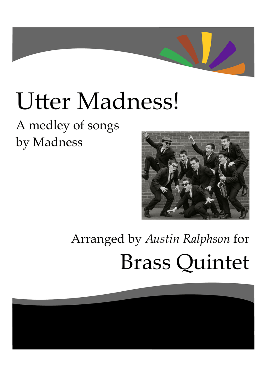Medley: House Of Fun with Driving In My Car, It Must Be Love, and Return Of The Los Palmas 7 Brass Quintet scores gallery preview page 1