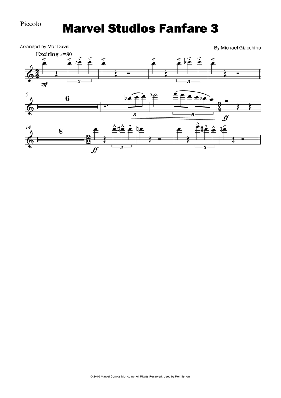 Marvel Studios Fanfare 3 Full Orchestra scores gallery preview page 4