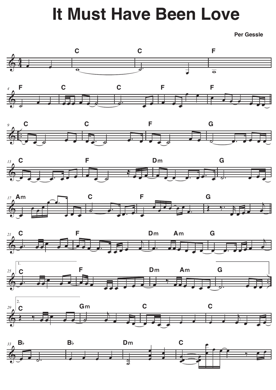 It Must Have Been Love Piano scores gallery preview page 1
