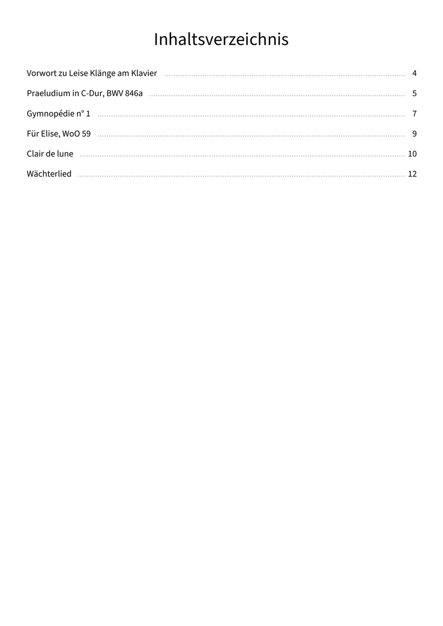 Leise Klänge am Klavier Piano Solo scores gallery preview page 4