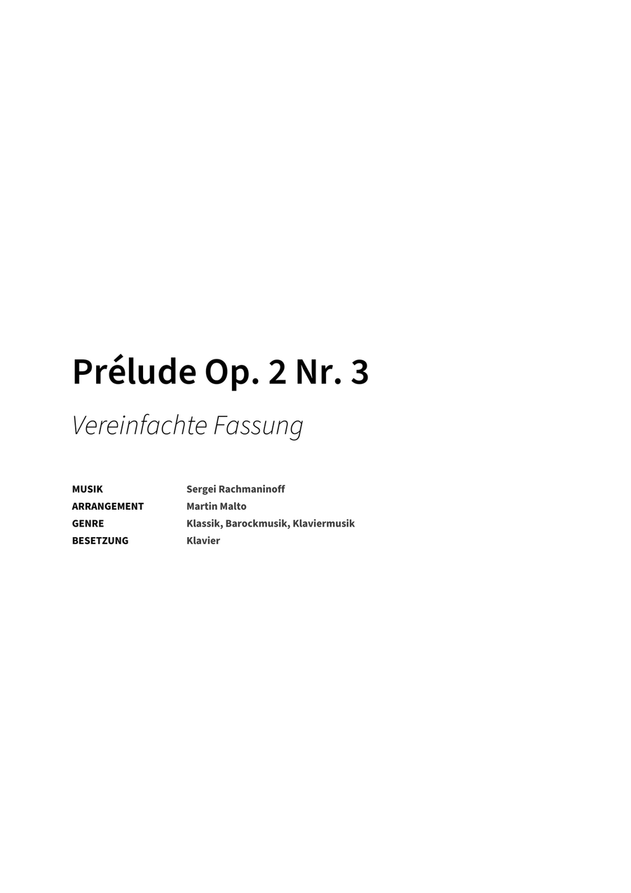 Prélude Op. 2 Nr. 3 Prélude Op. 2 Nr. 3 Piano Solo scores gallery preview page 2