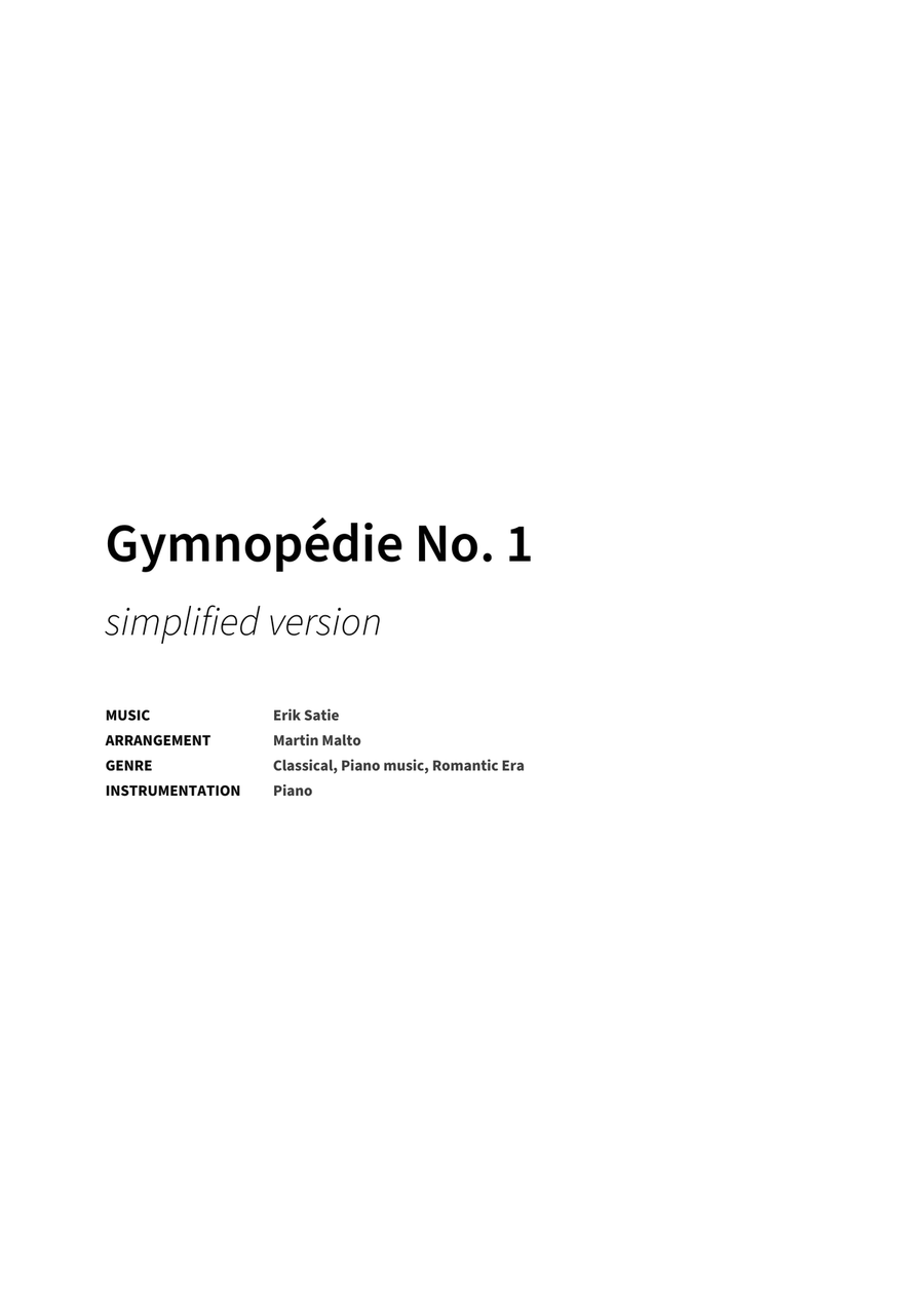 Gymnopédie No. 1 Gymnopédie No. 1 Piano Solo scores gallery preview page 2