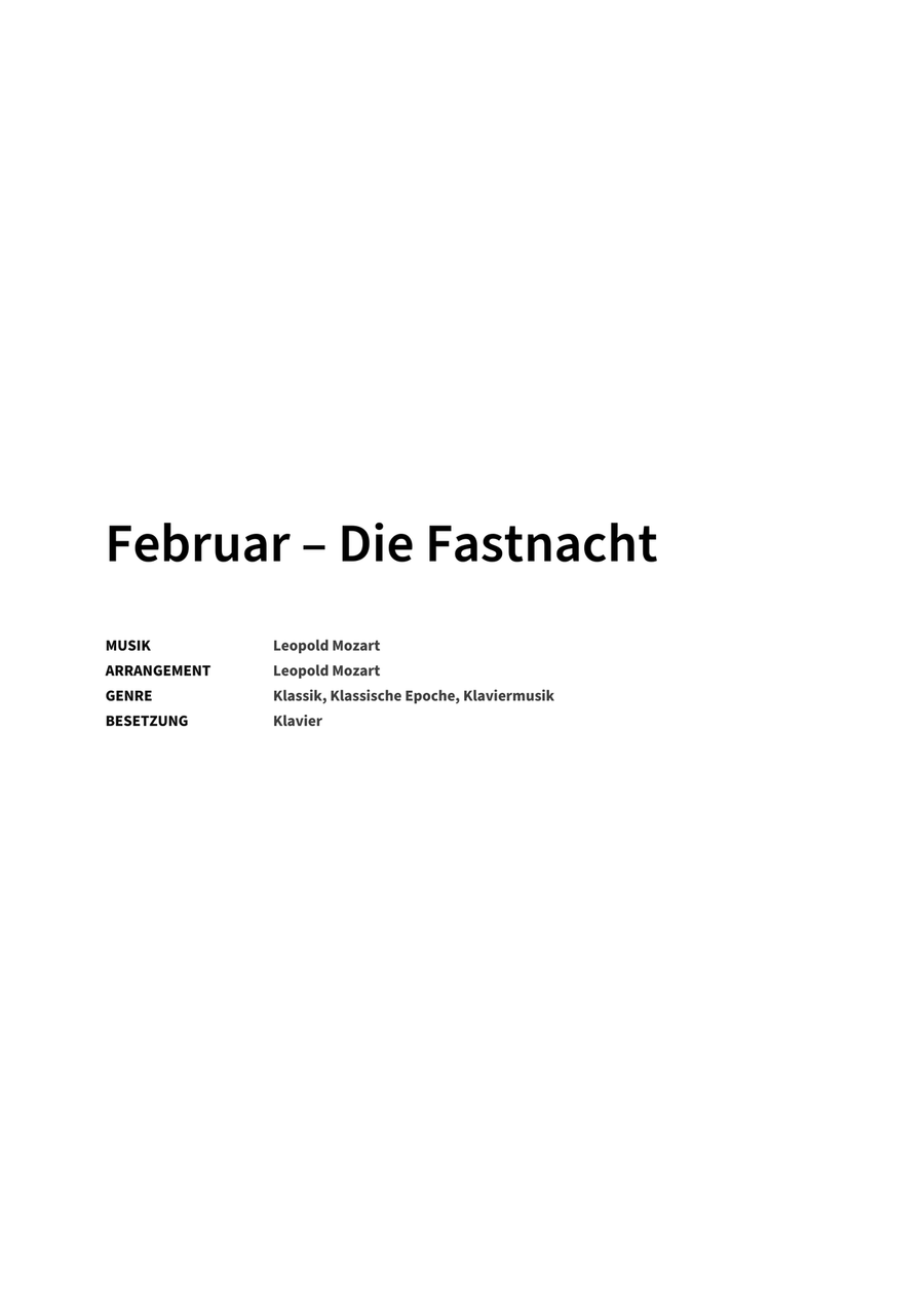 Februar – Die Fastnacht Februar – Die Fastnacht Piano Solo scores gallery preview page 2